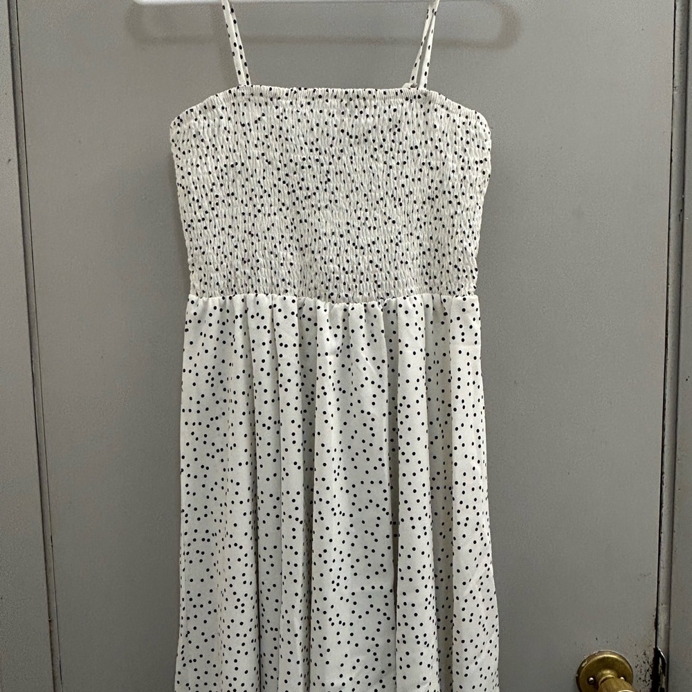 White Polka Dot Kids Dress